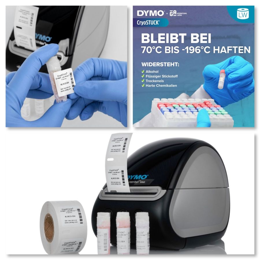 CryoStuck Etiketten für DYMO LabelWriter: Zuverlässige Kennzeichnung bis -196 °C
