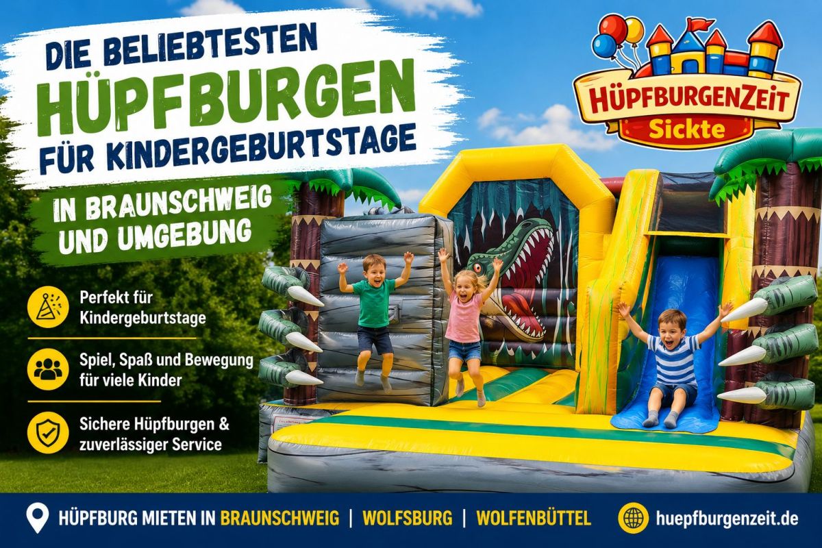 Die beliebtesten Hüpfburgen für Kindergeburtstage in Braunschweig und Umgebung
