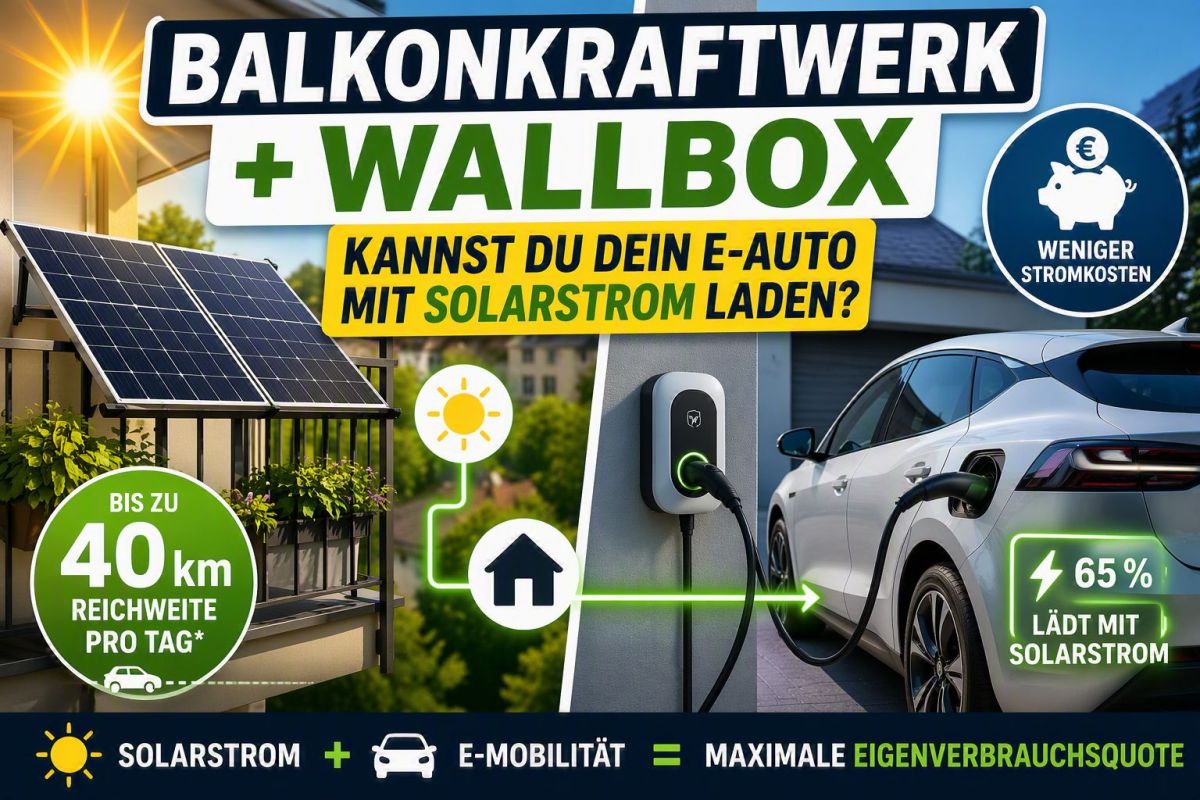 E-Auto mit Solarstrom vom Balkon laden – geht das wirklich?