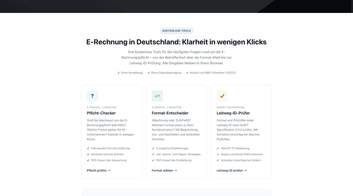E-Rechnung sorgt weiter für Verunsicherung: SAP-Beratung veröffentlicht drei kostenlose Online-Tools