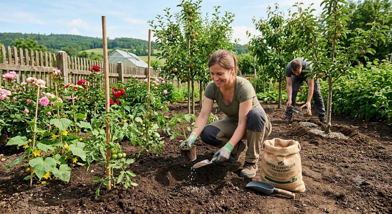 Frühling bis Herbst – Schafwollpellets fördern kräftige Pflanzen