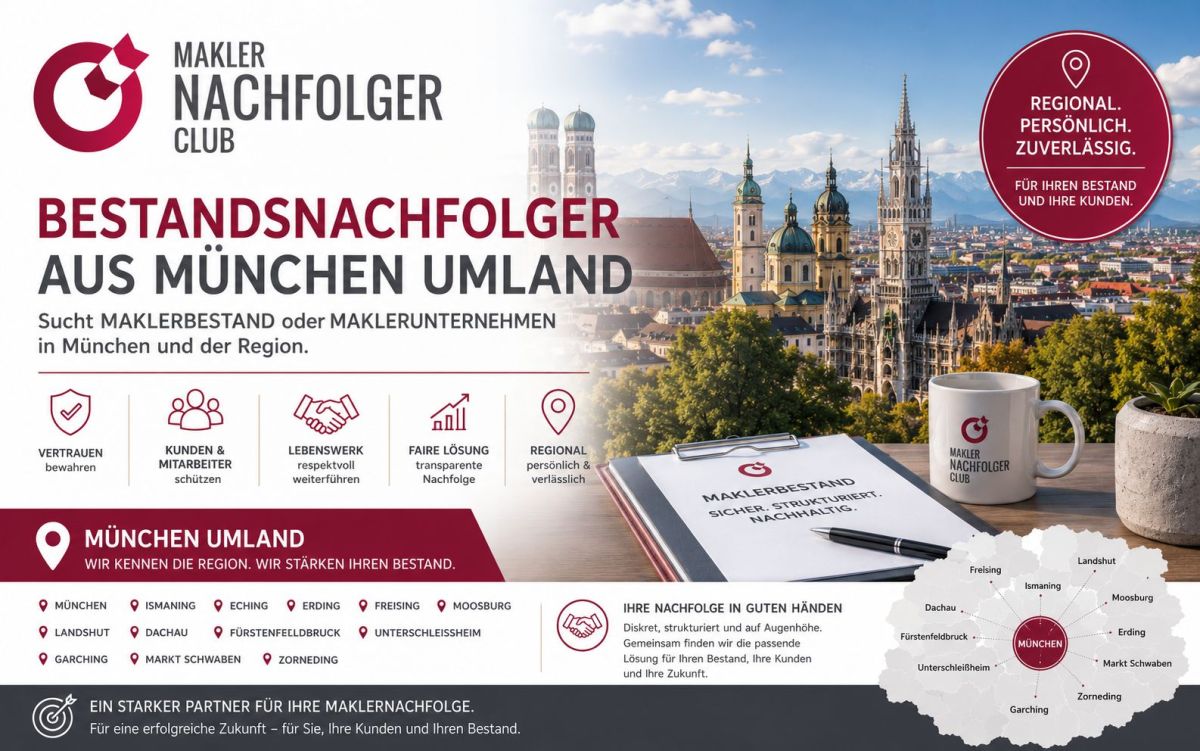 Maklerbestand verkaufen im Münchner Umland