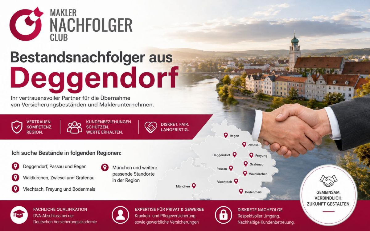 Maklerbestand verkaufen in Deggendorf und Umgebung