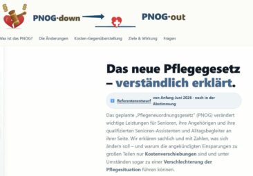 Neues Informationsangebot „PNOG-down.de“ macht das Pflegeneuordnungsgesetz verständlich