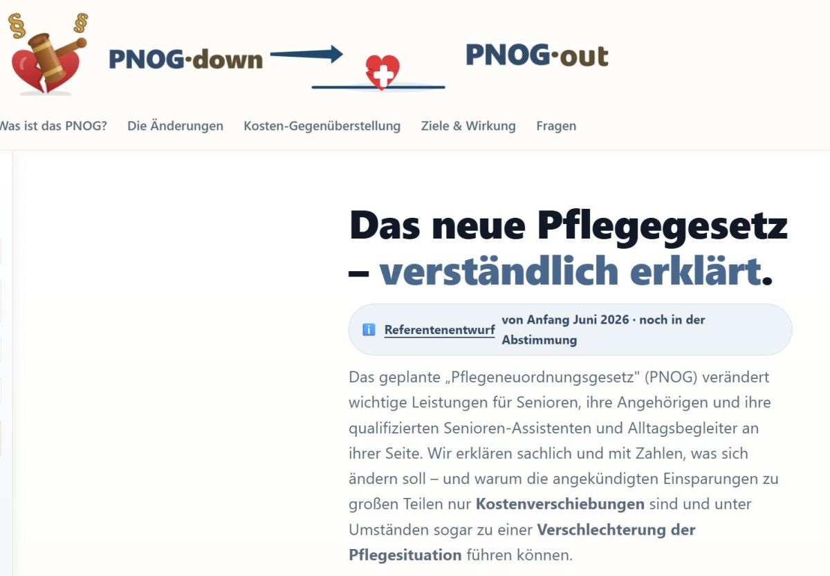 Neues Informationsangebot „PNOG-down.de“ macht das Pflegeneuordnungsgesetz verständlich