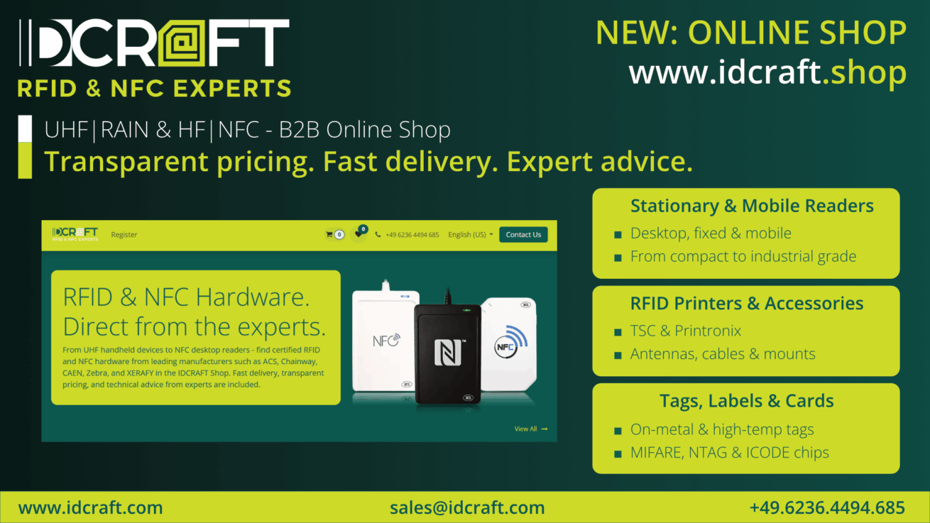 Online-Shop für RFID & NFC Hardware – IDCRAFT startet idcraft.shop