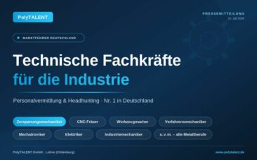 PolyTALENT GmbH: Marktführer in Deutschland für die Vermittlung technischer Fachkräfte