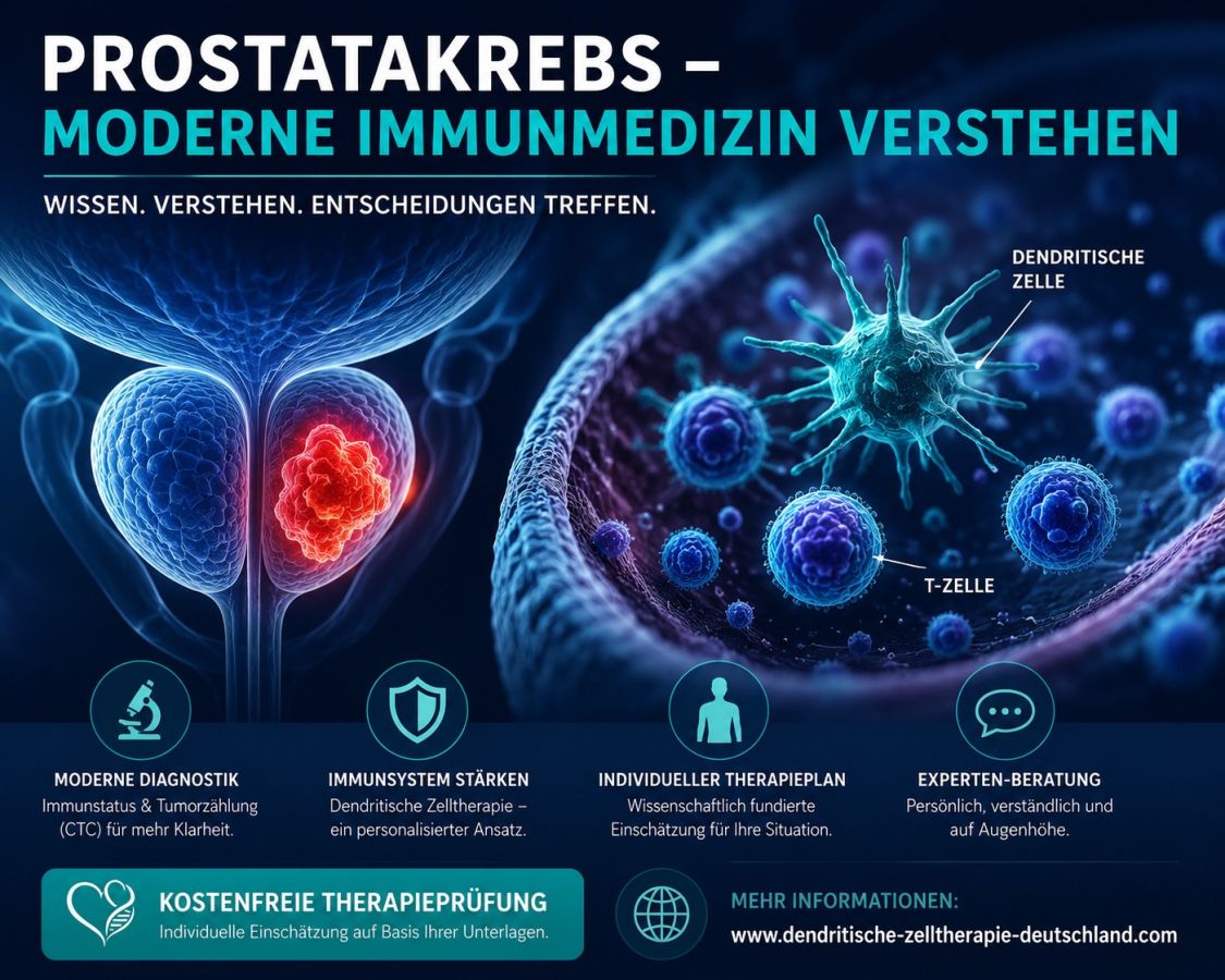 Prostatakrebs: Moderne Immunmedizin – kostenfreie Therapieprüfung zur Orientierung