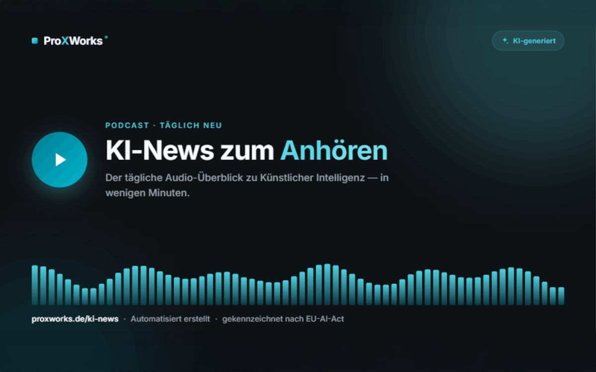 ProXWorks® startet KI-Podcast „KI-News“: Audio-Lösungen jetzt auch für unsere Kunden realisierbar