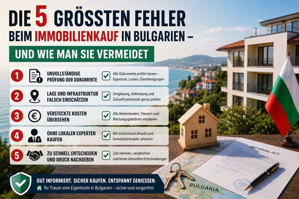 Die 5 größten Fehler beim Immobilienkauf in Bulgarien – und wie man sie vermeidet