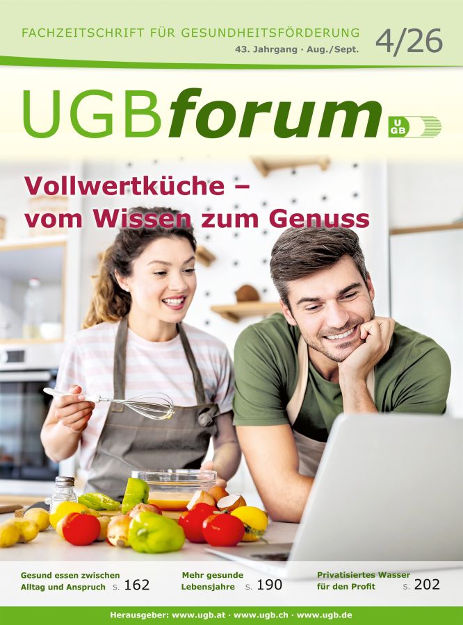 Fachmagazin UGBforum: Vollwertküche – Vom Wissen zum Genuss