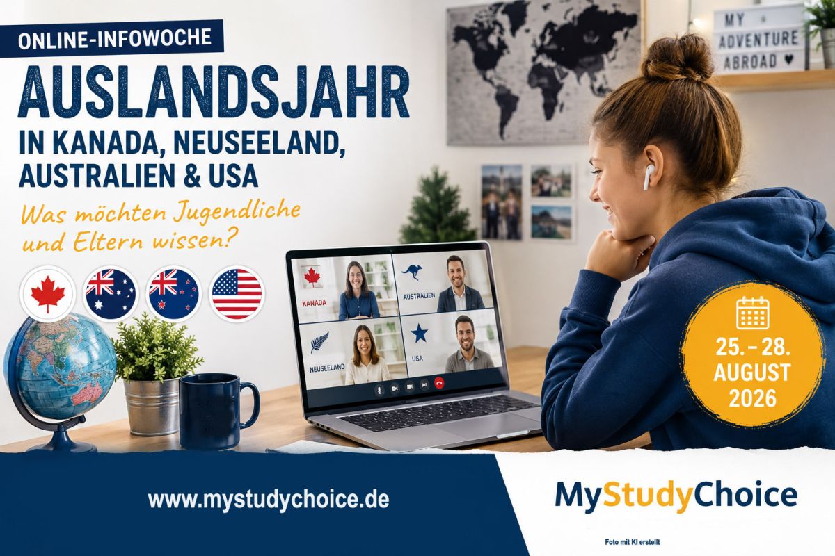Infowoche Auslandsjahr Kanada, Neuseeland, Australien & USA: Was möchten Jugendliche und Eltern wissen?