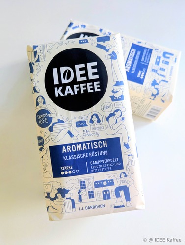 myProtectify auf den Verpackungen von IDEE-Kaffee