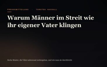 Neuer Magazinartikel: Warum Männer im Streit wie ihr eigener Vater klingen