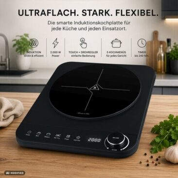 Rosenstein & Söhne Induktionskochplatte, Touch, 5 Menüs