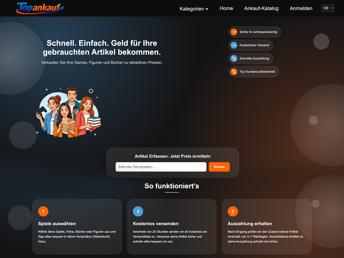 Topankauf.de ist online: Alte Schätze werden zu barer Münze – schnell, unkompliziert und fair.