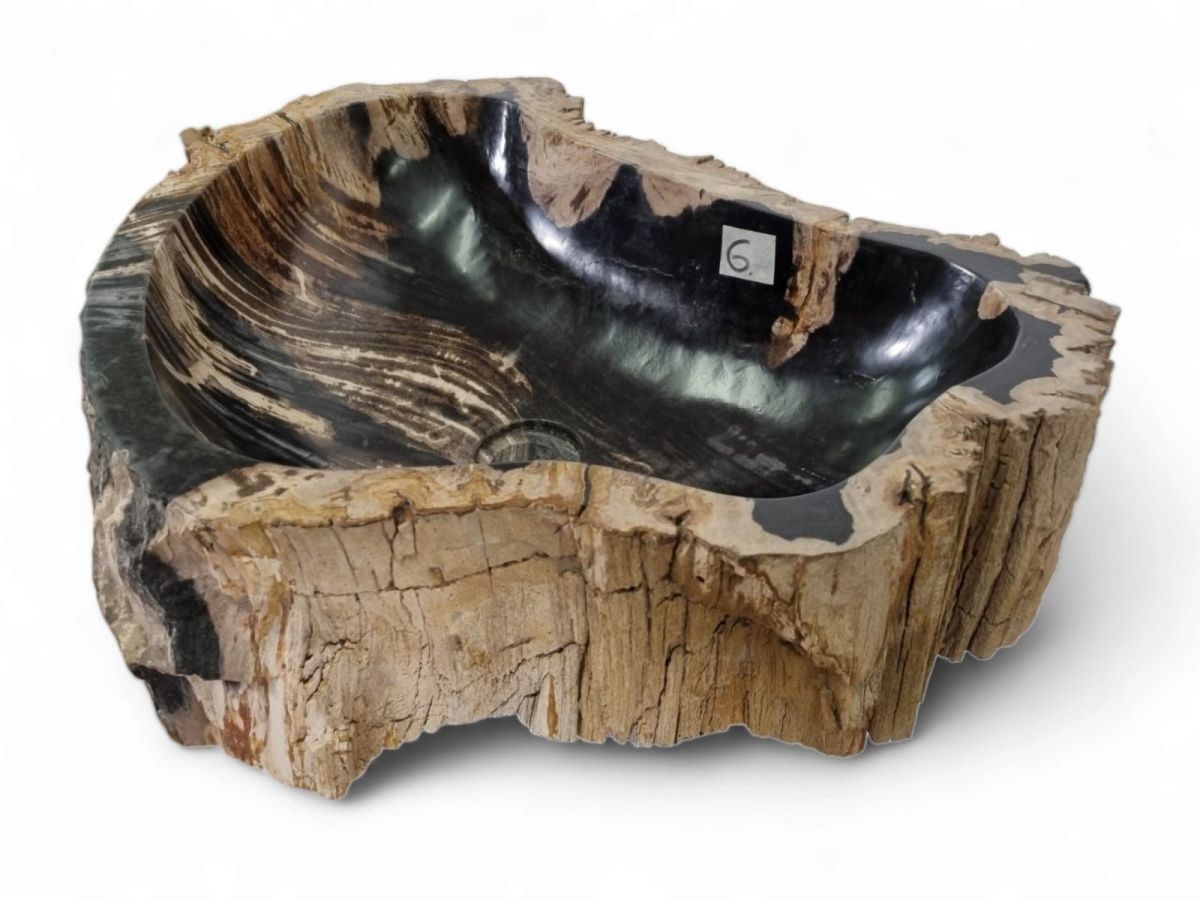 Waschbecken aus versteinertem Holz: Kinaree holt Jahrmillionen alte Fossilien ins Badezimmer