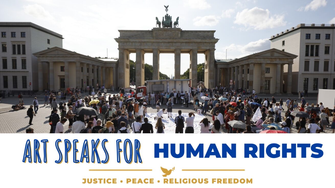 „Art Speaks for Human Rights“: Berliner Kunstaktion fordert Religionsfreiheit und Rechtsstaatlichkeit