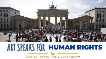„Art Speaks for Human Rights“: Berliner Kunstaktion fordert Religionsfreiheit und Rechtsstaatlichkeit