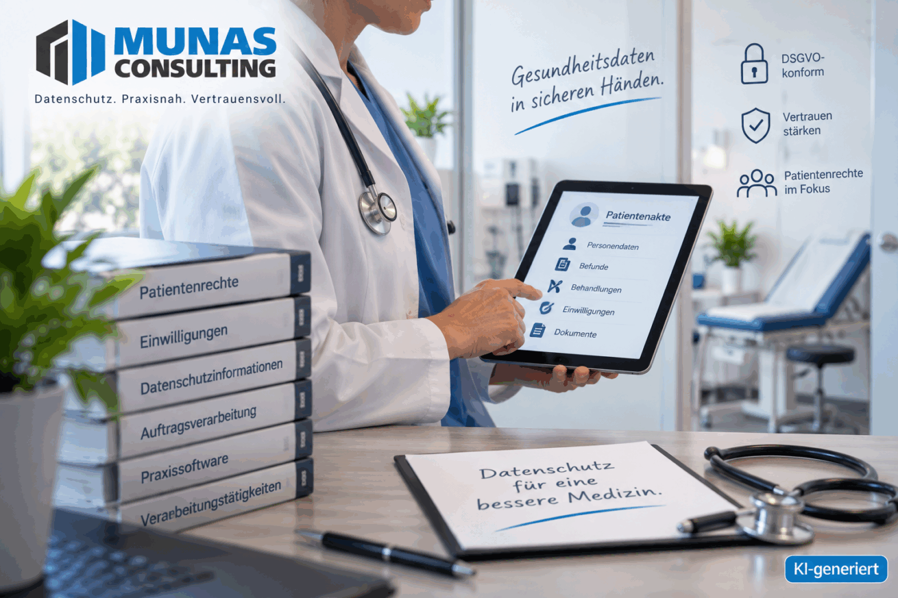 DSGVO in der Arztpraxis: MUNAS Consulting unterstützt Gesundheitseinrichtungen beim Datenschutz