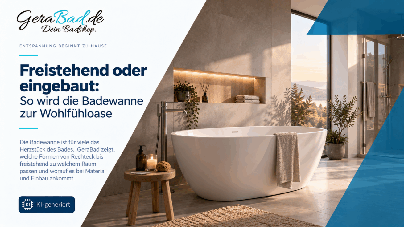 Freistehend oder eingebaut: So wird die Badewanne zur Wohlfühloase