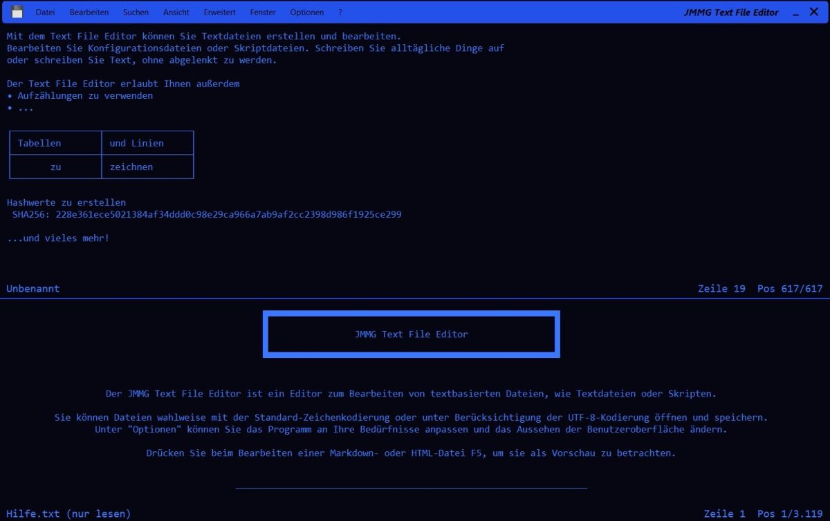 JMMG Text File Editor: Neue Version mit umfangreicher Markdown-Unterstützung