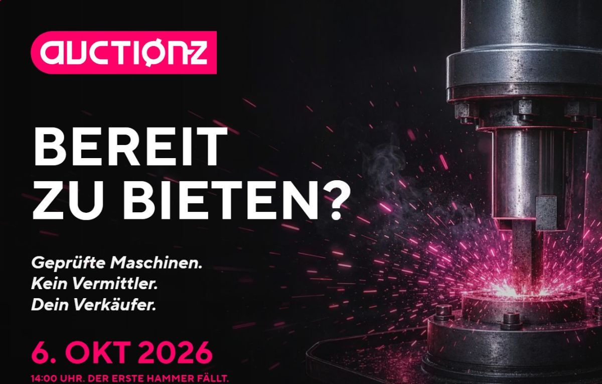 Kein Vermittler: A-Z Maschinenwelt startet mit auctionz eigene Online-Auktionen für Gebrauchtmaschinen