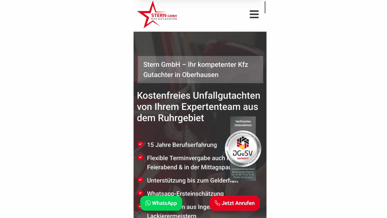 Kfz Gutachter Oberhausen – Stern GmbH – Ingenieurbüro für Fahrzeugtechnik
