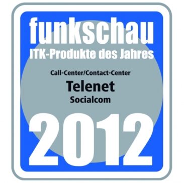 Silber für Telenet SocialCom® bei der Leserwahl „ITK-Produkt des Jahres 2012“ der funkschau
