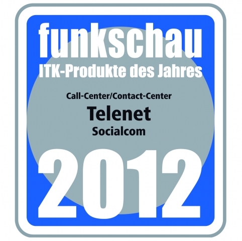 Silber für Telenet SocialCom® bei der Leserwahl „ITK-Produkt des Jahres 2012“ der funkschau