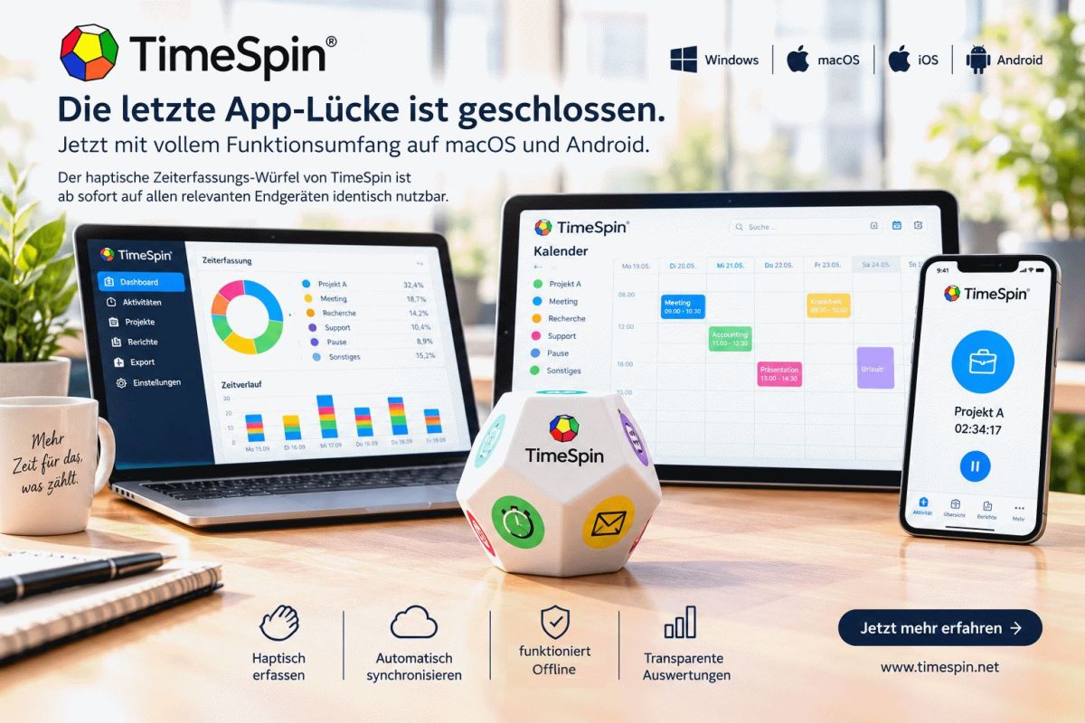 TimeSpin Zeiterfassung wird vollständig plattformunabhängig und bringt Impulse für New Work.
