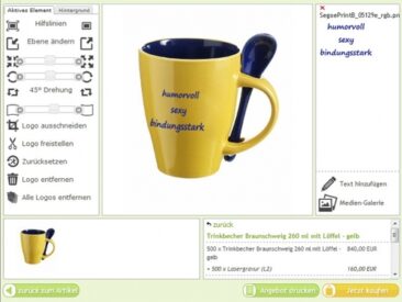 Werbeartikel mit individuellem Text einfach online gestalten und bestellen