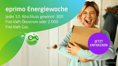 eprimo Energiewoche: Jeder 10. Abschluss gewinnt
