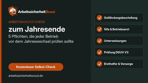 Gefährdungsbeurteilung, Sifa, Unterweisung: Arbeitsschutz-Check zum Jahresende für kleine Betriebe