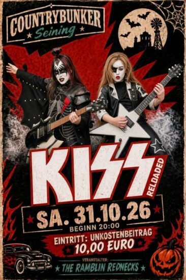 KISS Reloaded bringen Halloween-Rock mit Rauch, Feuer und original KISS-Makeup in den Countrykeller Seining
