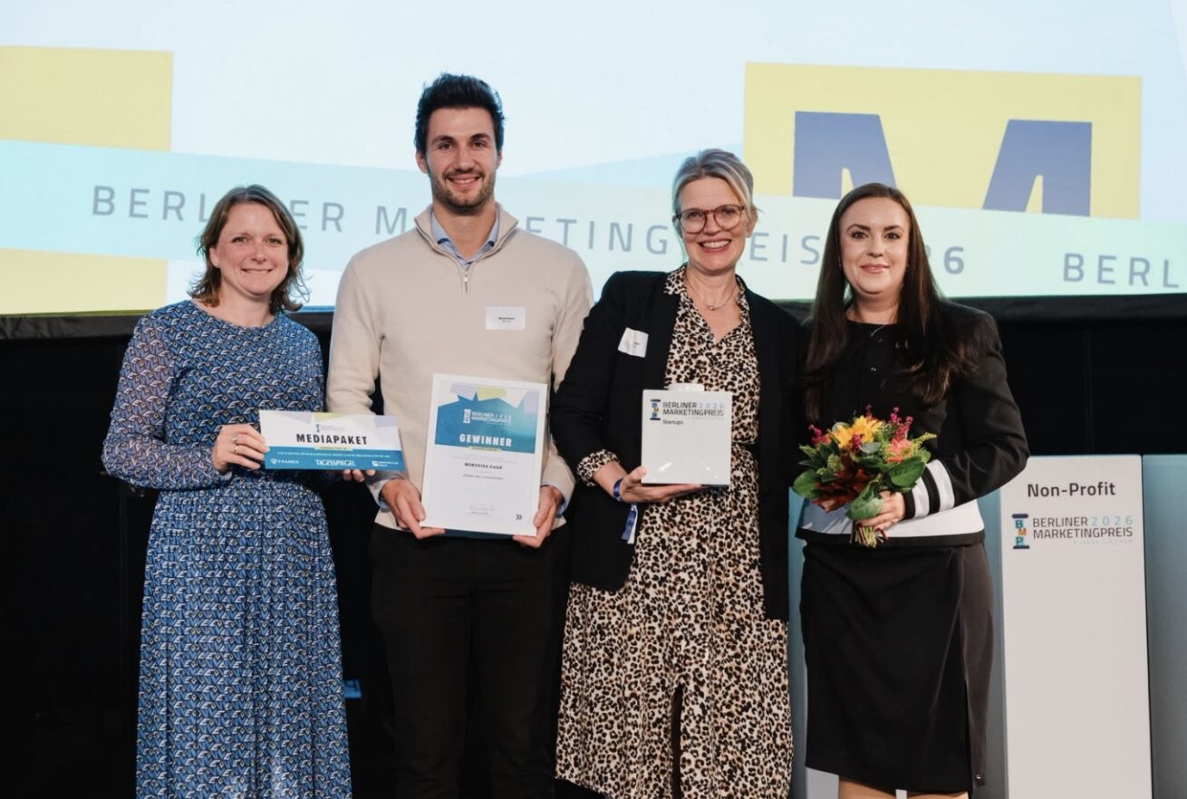 Memovida gewinnt den Berliner Marketingpreis 2026 in der Kategorie Startups