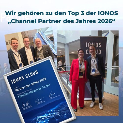niteflite unter den Top 3 der IONOS CLOUD „Channel Partner des Jahres 2026“