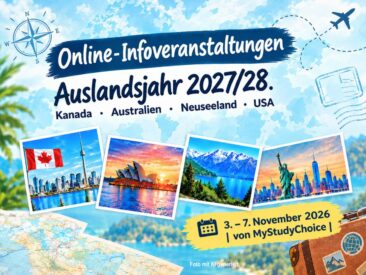 Online-Veranstaltungsreihe mit Schulen aus Kanada, Australien, Neuseeland und USA: Auslandsjahr 2027/28 planen