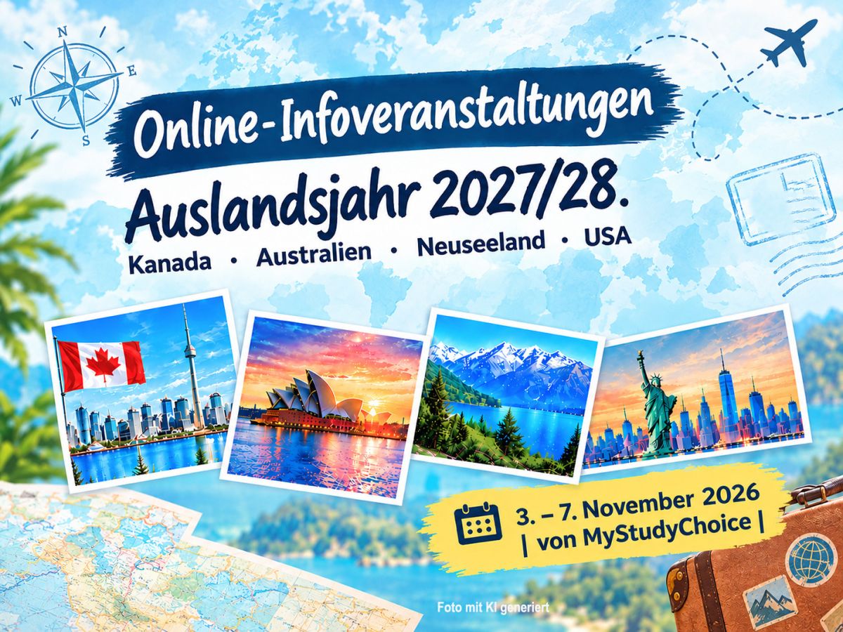 Online-Veranstaltungsreihe mit Schulen aus Kanada, Australien, Neuseeland und USA: Auslandsjahr 2027/28 planen