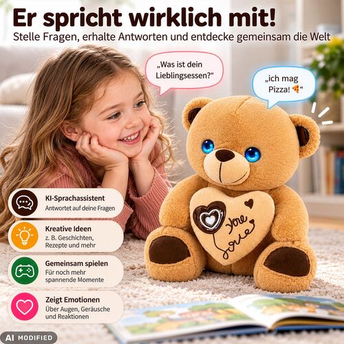 Playtastic KI-Plüschteddy mit interaktiven Augen, App
