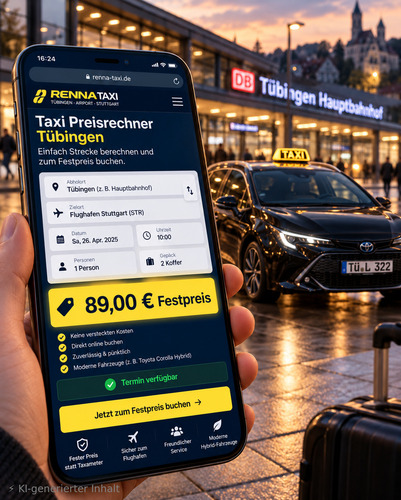 Renna Taxi Tübingen revolutioniert die Taxibuchung: Neuer Online-Preisrechner mit garantierter Festpreis-Transparenz geht live