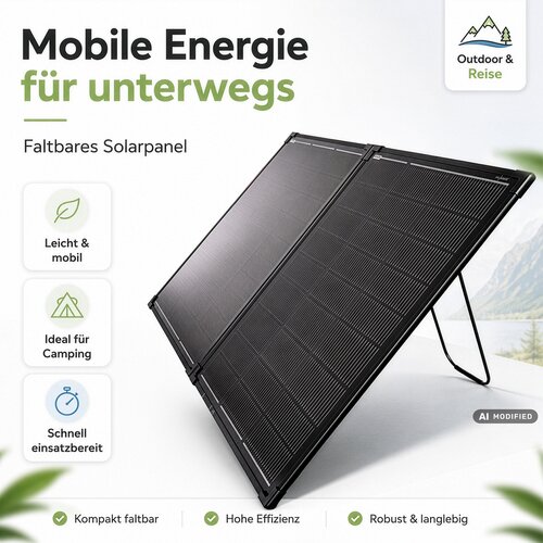 revolt Mobiles Falt-Slim-Solarpanel mit 200 Watt, IP65