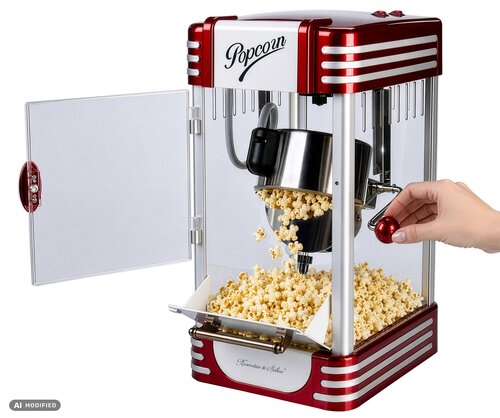 Rosenstein & Söhne Retro-Popcorn-Maschine im 50er-Stil