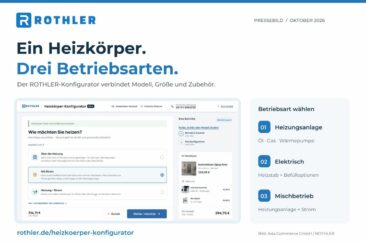ROTHLER-Konfigurator verbindet Badheizkörper-Auswahl, Betriebsart und Zubehör
