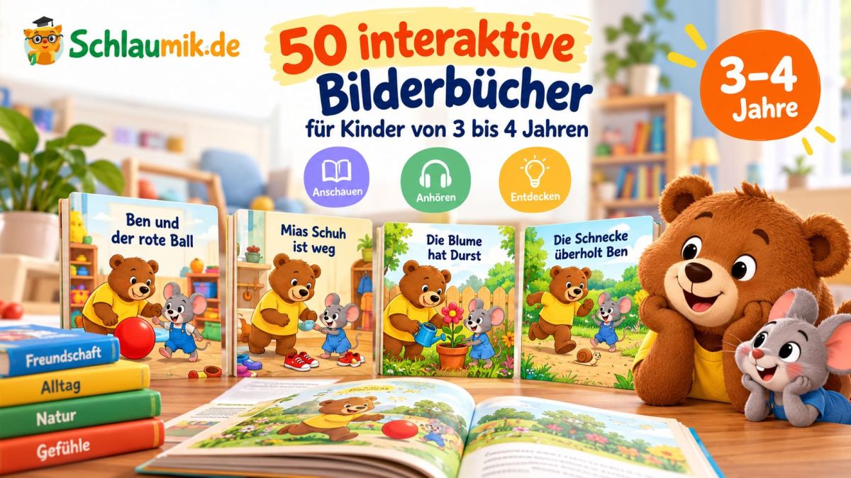 Schlaumik erweitert Lernangebot um 50 interaktive Bilderbücher für Kinder ab 3 Jahren