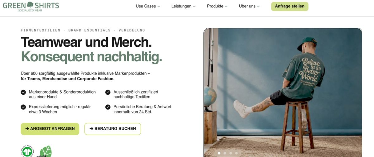 Teamwear, Merchandise und neuer Onlineshop: GREEN SHIRTS baut sein Angebot aus