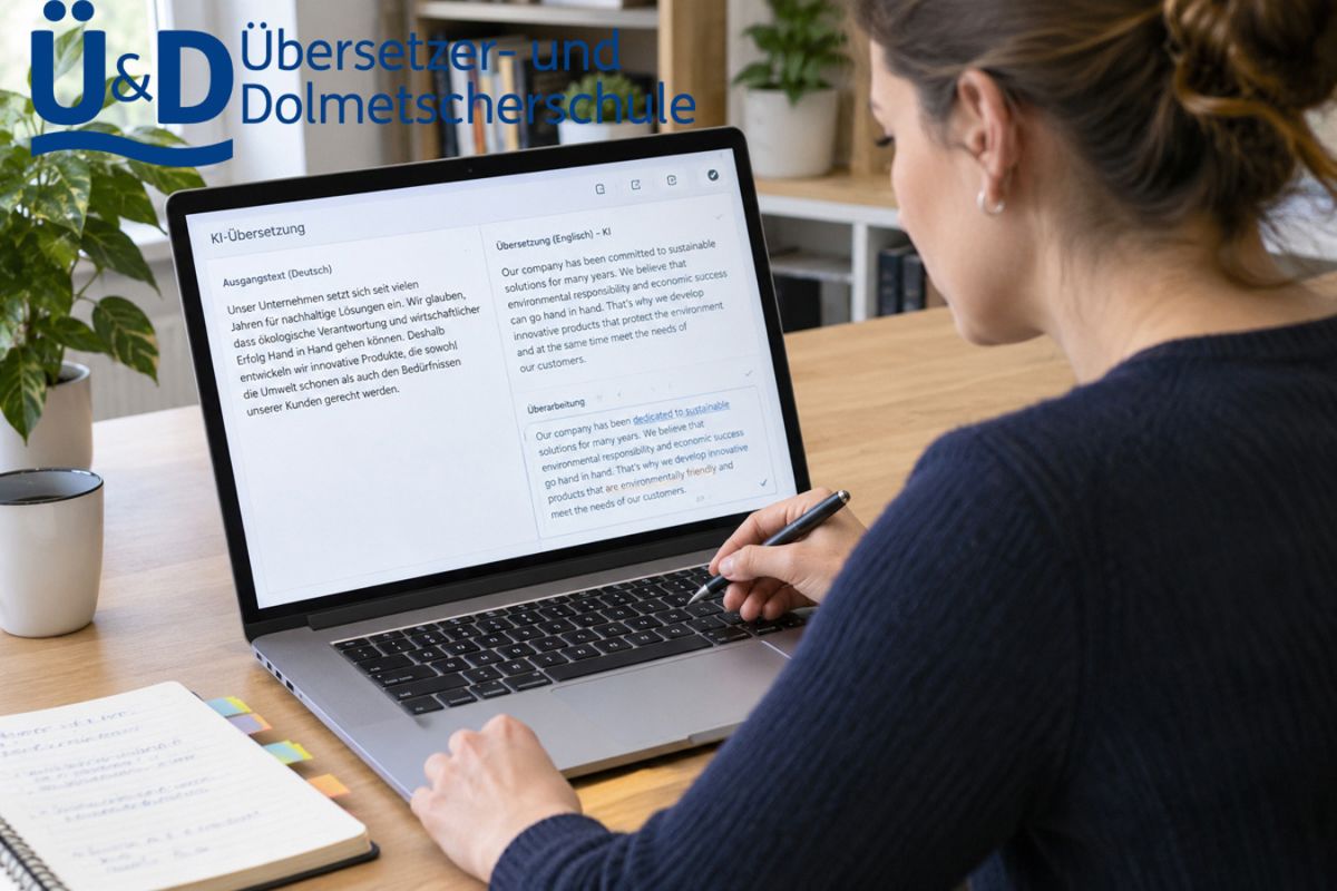 Übersetzen lernen im KI-Zeitalter? Übersetzer- u. Dolmetscherschule informiert am 15.10.: Online-Ausbildung