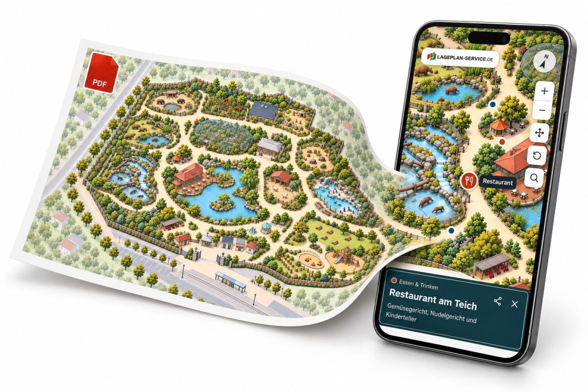 Vom PDF zum interaktiven Lageplan: Neuer Service für Zoos, Freizeitparks und touristische Einrichtungen