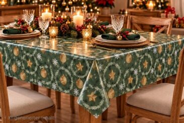 Weihnachtliche Tischdekoration mit praktischen Wachstuch-Tischdecken: mewatushop.de präsentiert die X-Mas- und Adventskollektion