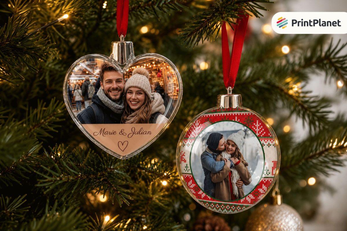 Weihnachtskugel mit Foto: Persönliche Erinnerungen für den Weihnachtsbaum